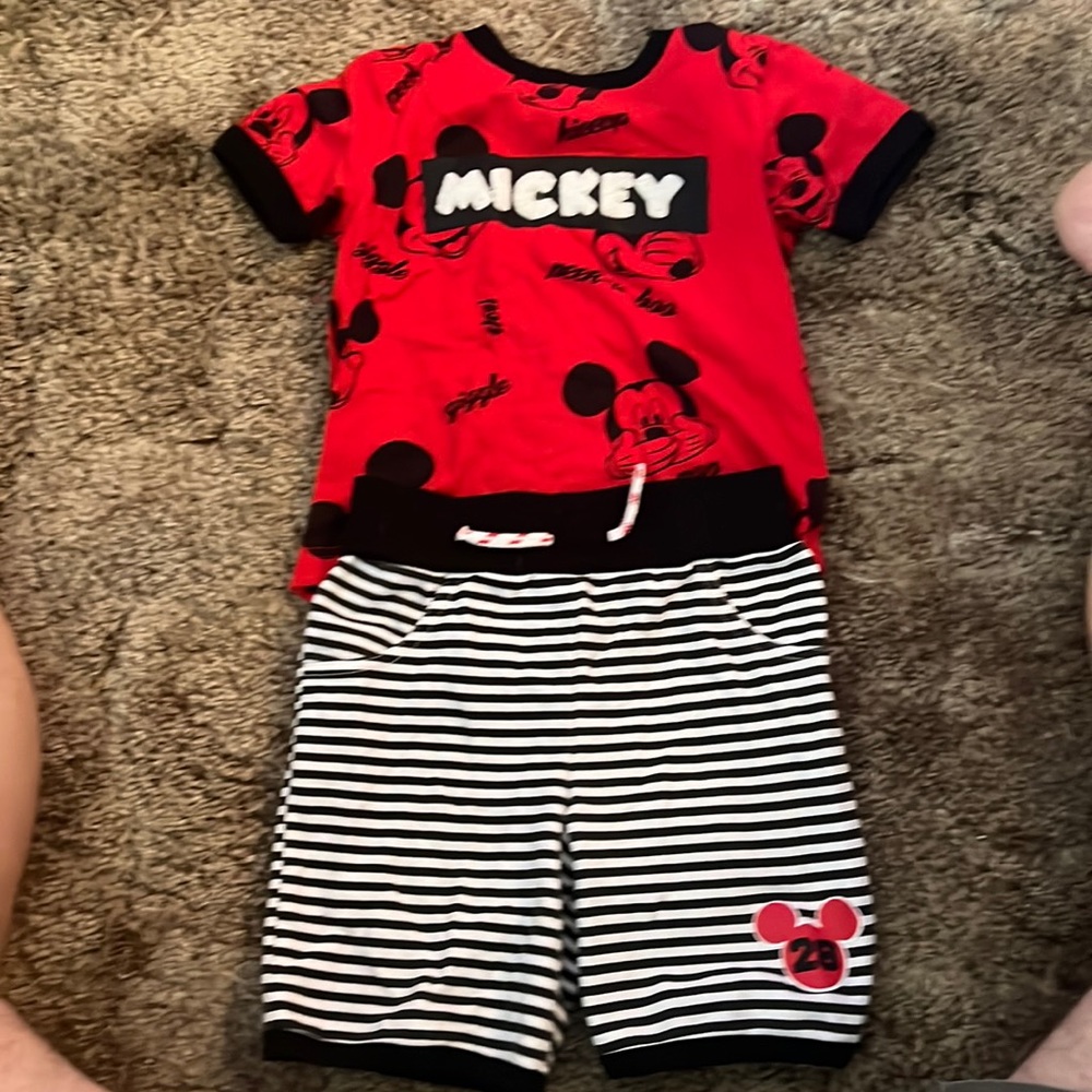 Mickey Mouse t-shirt and shorts outfit
